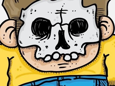 Slasher character drawing illustrator kid skull slasher vector