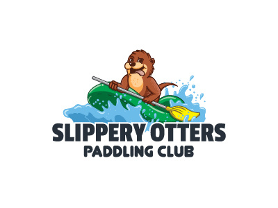 Slippery Otters Paddling Club Logo animal awesome cartoon cute drawn hand illustration logo made otter sport water