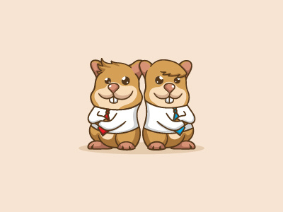 Two Cute Hamsters Illustration animal awesome cartoon cute drawn hamster hand illustration made