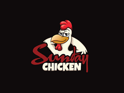 Chicken logo design animal cartoon character chicken design illustration logo mascot vector