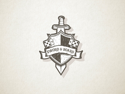 Board Games Logo illustration design illustration knight logo retro shield sword vector vintage