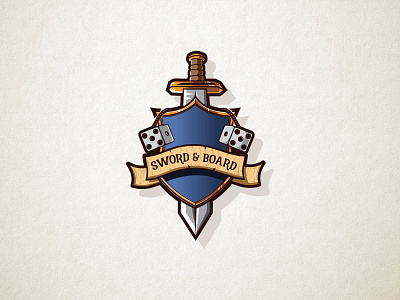 Board Games Logo Finished design illustration knight logo retro shield sword vector vintage