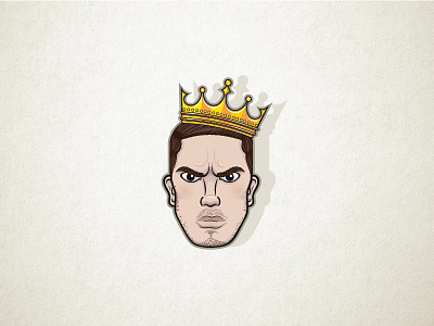 Snap King cartoon character crown grumpy hand drawn handmade head illustration mascot prince