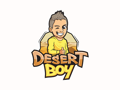 Desert Boy Logo boy cartoon character hand drawn hand made illustration kid logo logo design mascot style