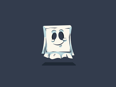 SquareGhost cartoon character cute funny ghost illustration mascot playful vector