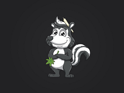Skunk with Joint animal cartoon character design illustration joint mascot skunk vector