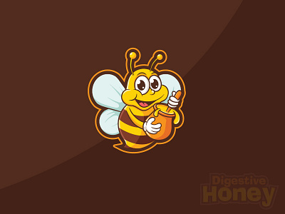 Cute Bee with Honey