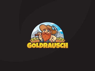 Goldrausch Logo Illustration cartoon character design fun gold gold digger illustration mascot mine vector