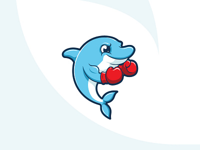 Boxer Dolphin animal box cartoon character design dolphin fish funny mascot playful