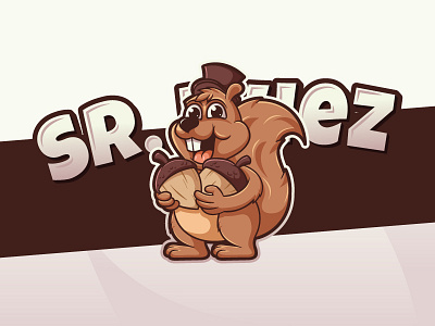 Mr.Squirrel animal cartoon character cute design funny mascot playful squirrel