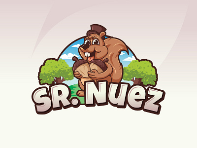 Mr.Squirrel Logo animal cartoon character cute design funny logo mascot playful squirrel