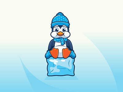 Ice Cube Penguin cartoon character cold cube cute design fresh funny ice mascot penguin