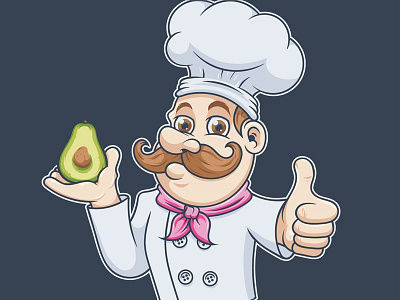 Low Carb Chef cartoon character chef design illustration mascot vector