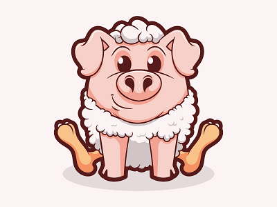 PigSheepChicken animal cartoon character chicken cute design funny illustration mascot pig sheep weird