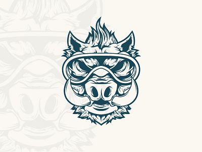 Wild Boar with Scuba mask animal boar design hardcore illustration masculine wild