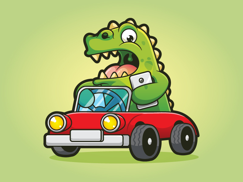 Driving Dino by K Arts on Dribbble