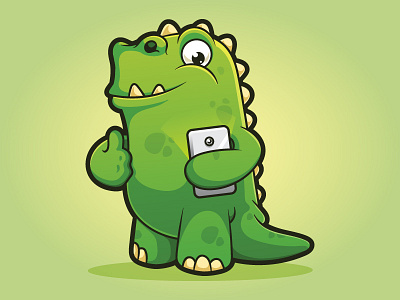 Selfie Dino cartoon character cute design dinosaur funny illustration illustrator mascot vector