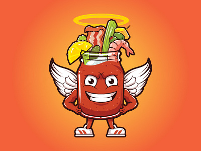 The Holy Bloody Mary cartoon character design drink epic hot illustration illustrator mascot vector
