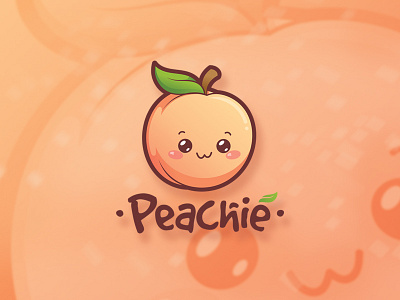 Peachie Logo Design cartoon character cute design funny hand drawn illustration kawaii logo mascot playful vector