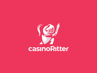 CasinoRitter Logo brand casino clean cute design icon knight logo minimal modern negative space negative space simple vector