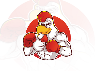 Chicken Boxer animal box cartoon character chichekn design fighter illustration mascot tshirt design vector