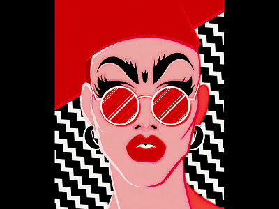 Sasha drag drag queen illustration pattern sasha velour sunglasses