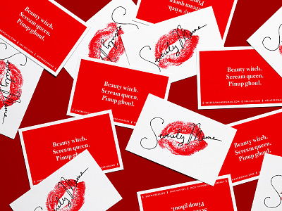 Business Card for Severely Mame business card business card design design drag drag queen graphic design kiss lipstick red retro typography vintage