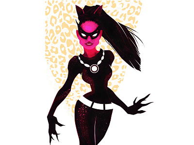 Catwoman 60s batman catwoman eartha kitt illustration pinup retro vintage