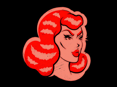 Miss Fame 50s drag drag queen illustration pinup retro vintage