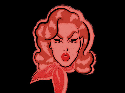 Purple Doodad 50s drag drag queen illustration pinup retro vintage