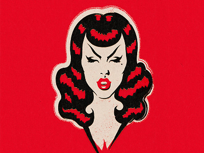 Lady Munster 50s horror illustration pinup pinup girl retro vintage witch