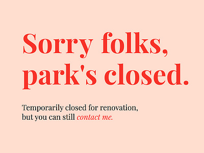 Closed. pink red serif typography web design website