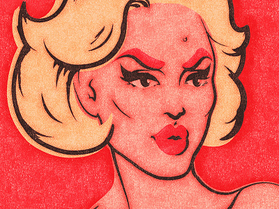 Miss Fame 50s drag drag queen illustration pinup retro vintage