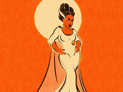 Ashleeta as the Bride frankenstein halloween illustration pinup pinup girl retro retro illustration vintage vintage illustration