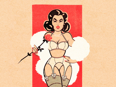 Vandal burlesque pinup pinup girl retro retro illustration vintage vintage illustration