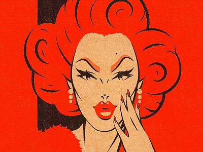 Fame drag drag queen illustration retro retro illustration vintage vintage illustration