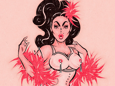 Bendela drag drag queen illustration retro retro illustration vintage vintage illustration
