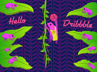 Debut Dribbble Shot debut design designer dribbble first first dribbble shot frog green
