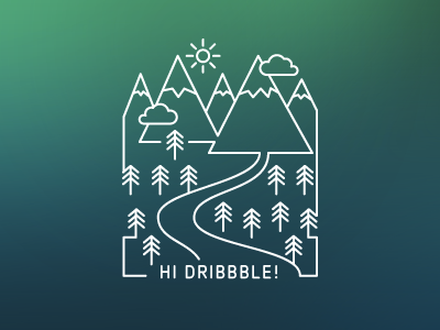 HI Dribbble! icon illustration