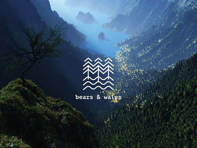 bears&wales bear identity logo sea tree vector wale