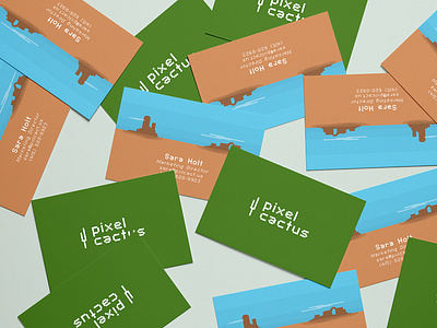 Pixel Cactus Business Cards