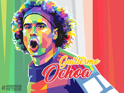 WPAP Guillermo Ochoa colorful football illustration keeper mexico pop art portrait russia world cup wpap