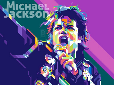 MJ 90s colorful illustration king legend mj musician pop pop art portrait
