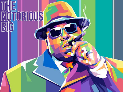 The Notorious Big big cigarette hat hip hop legend pop art rap smoke