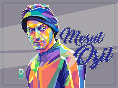 Mesut Ozil colorful football germany illustration pop art portrait world cup wpap