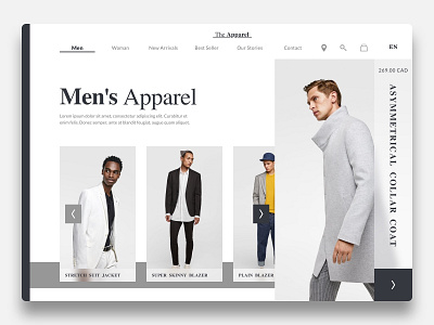 The Apparel apparel concept design flat hero page minimalism responsive design responsive web ui ux web website