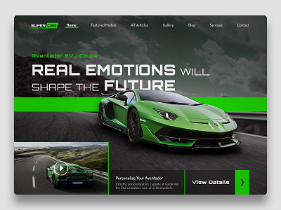 Sports Car bold car concept dark design hero page responsive design responsive web sports car ui ux web website