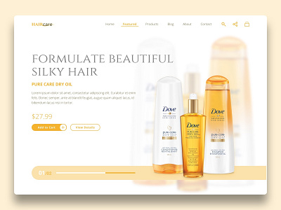 Haircare concept design elegant hair care hero page product page responsive design responsive web shampoo ui ux web website