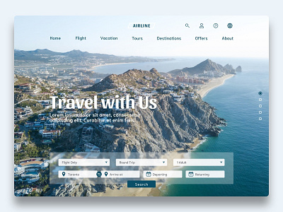 Airline airline booking concept design flight flight booking hero page responsive design responsive web ui ux web website