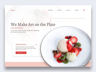 Dessert concept design dessert elegant food hero page responsive design responsive web strawberry ui ux web web design website